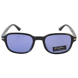 New Sean John Gloss Black Rare Designer Sunglasses w/ Cool Blue Tinted UV Lenses